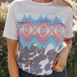 Multi-Color Aztec Geometric Print Top